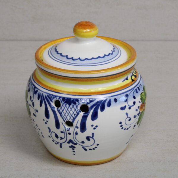 Barattolo Portaaglio in ceramica decorata a mano Limoncini